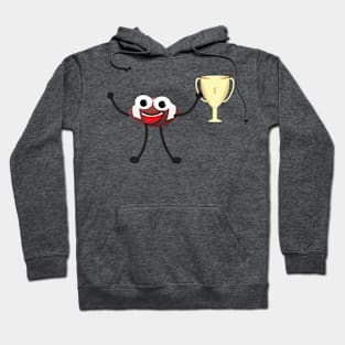 American Football Cartoon with Trophy Hoodie